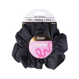 Annie Satin Jumbo Twister Scrunchie Black
