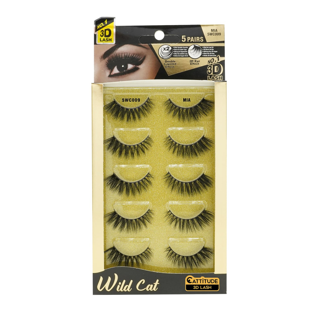 [5 Pairs] Wild Cat Lashes- Mia