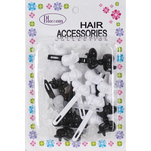 BOW TIE(L)BARRETTE BLA/CRY/WHI(2DZ/24DZ/CS)