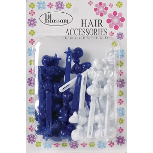 BOW TIE(L)BARRETTE NAV/WHI(2DZ/24DZ/CS)