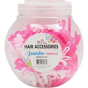 4 STYLE MIX (JUMBO) WHITE/PINK MIX *JAR* (100PC/12JAR/CS)