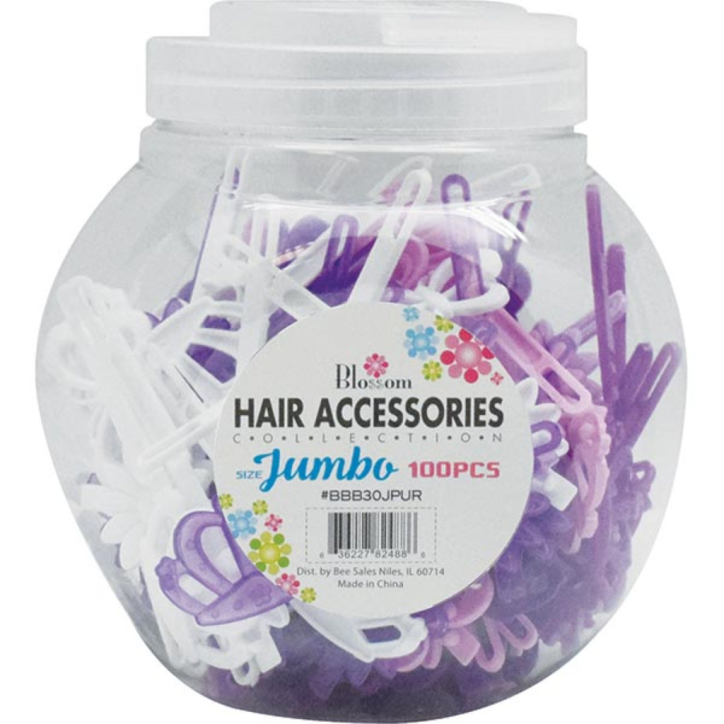 4 STYLE MIX (JUMBO) WHITE/PURPLE MIX *JAR* (100PC/12JAR/CS)