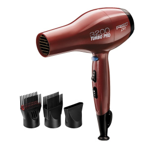 Red PRO 3200 Turbo Pro Hair Dryer 3 Styling Attachments