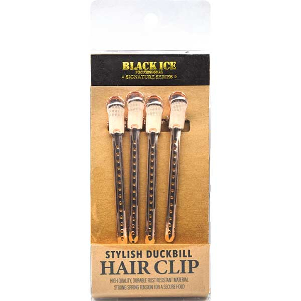 BARBER HAIR CLIP ROSE GOLD 4PC/SET (12DZ/CS)