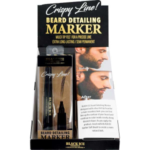 BEARD DETAILING MARKER [ BLACK ] 6PC/DS (12DS/CS)
