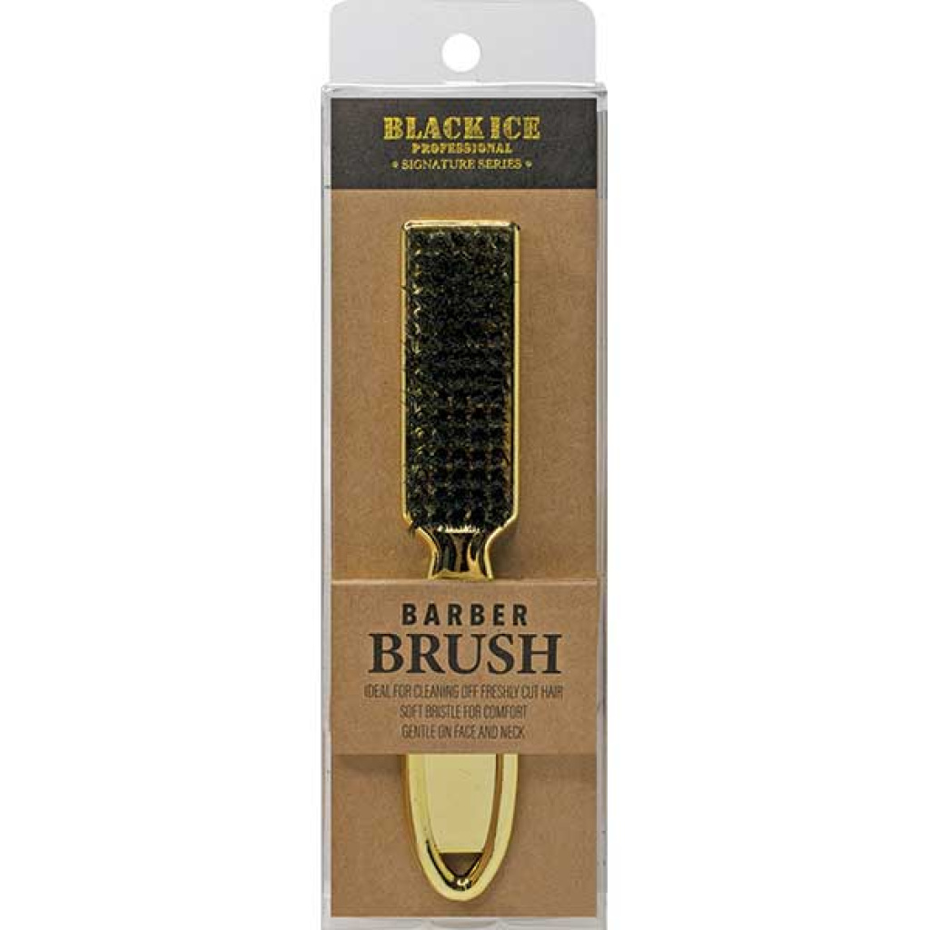 BARBER BRUSH GOLD HANDLE/BLACK BRISTLE (24DZ/CS)