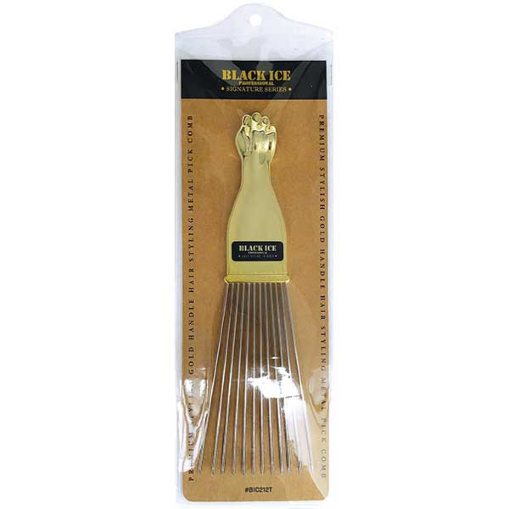 GOLD HANDLE METAL PIK COMB LONG TRAPEZOID (24DZ/CS)