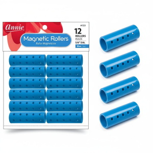 Annie Magnetic Hair Rollers 5/8 Inch, 12 Count, Blue