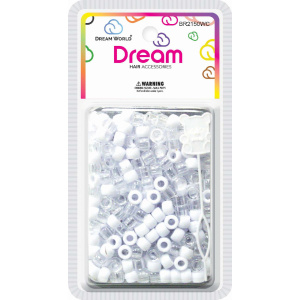 DREAM BEAD 8MM 500PC WH/CLR