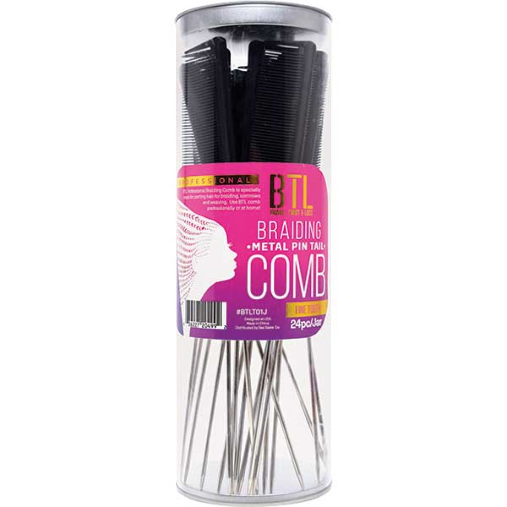 BRAIDING PIN TAIL COMB (BLACK) (2DZ/JAR 36JAR/CS)