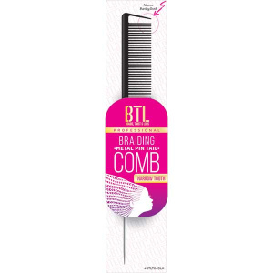 BTL BRAId. METAL PIN TAIL COMB NARROW [BLACK] (12DZ/CS)