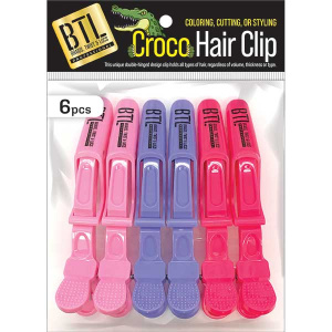 BTL CROCO HAIR CLIP ASSORT (6PC/PACK)(24DZ/CS)