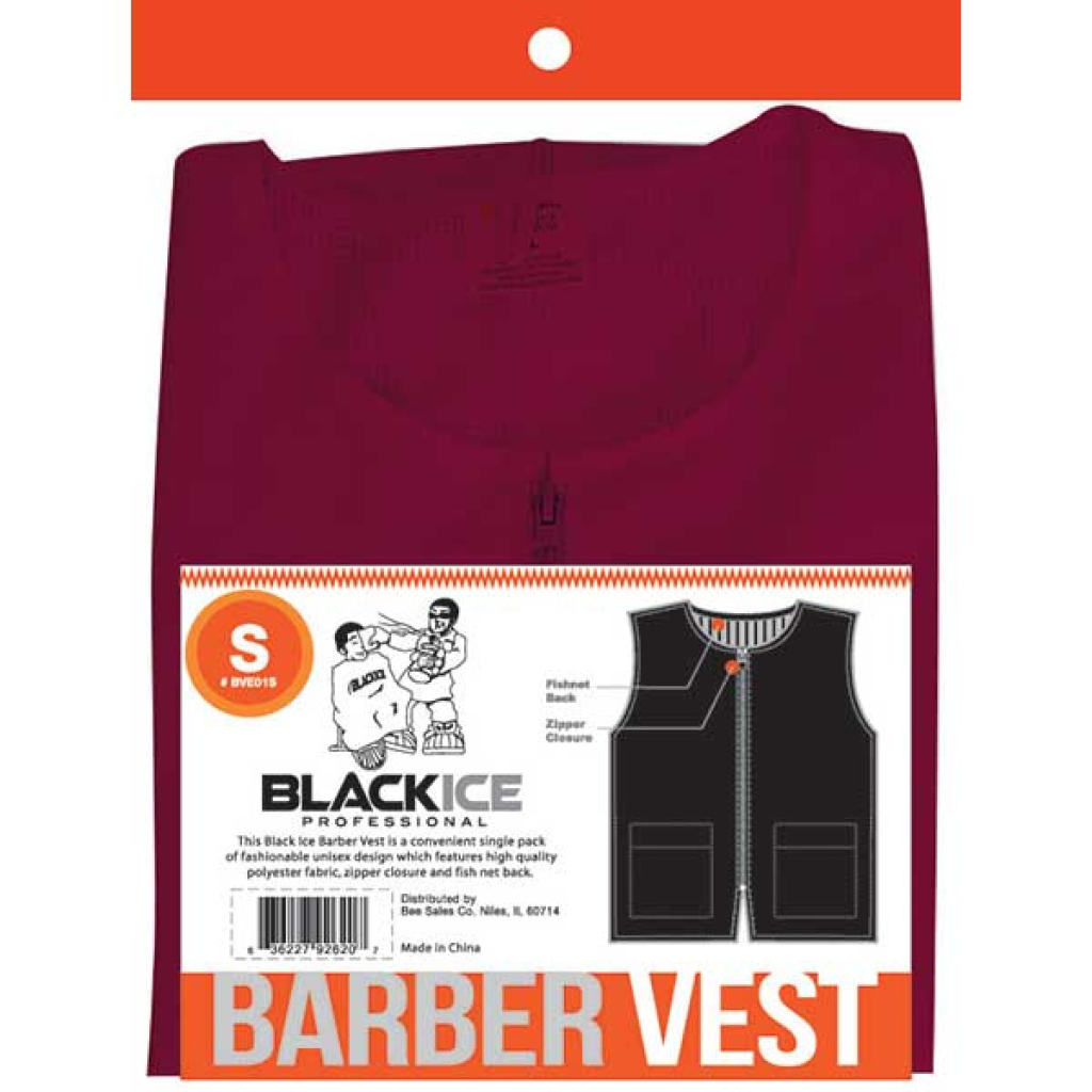 BLACK ICE BARBER MESH VEST BURGUNDY 2XL