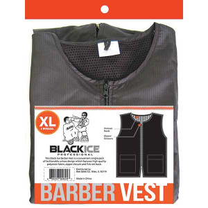 BLACK ICE BARBER MESH VEST BLACK (L) (100PC/CS)
