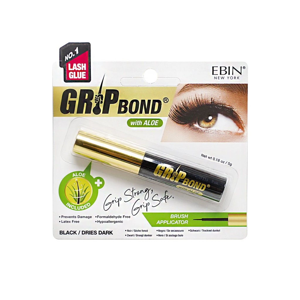 GRIP BOND LASH ADHESIVE with ALOE - BLACK / BRUSH