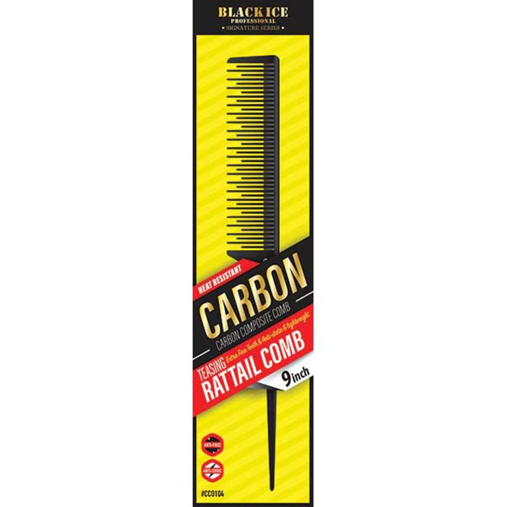 CARBON TEASING RAT TAIL COMB **9 INCH** (240PC/CS)