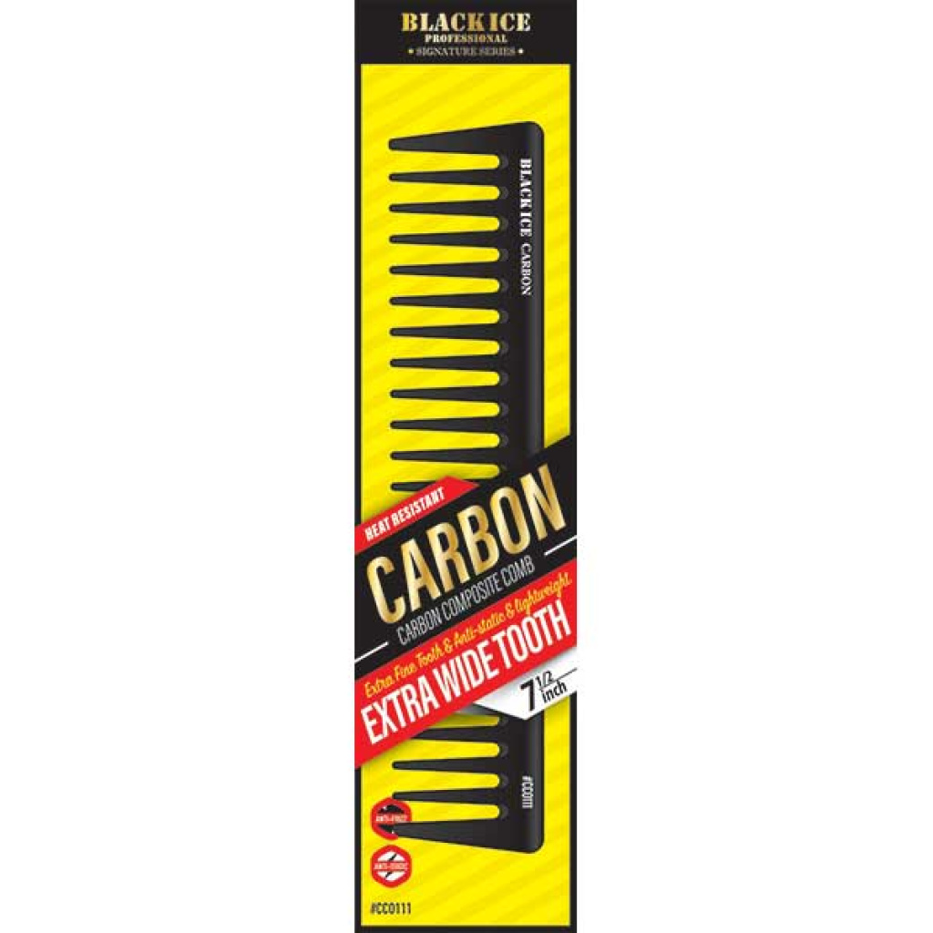 CARBON EXTRA WIDE TOOTH COMB **7.5 INCH** (240PC/CS)
