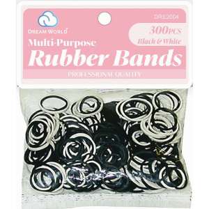 DREAM RUBBER BANDS 300CT BK&WH