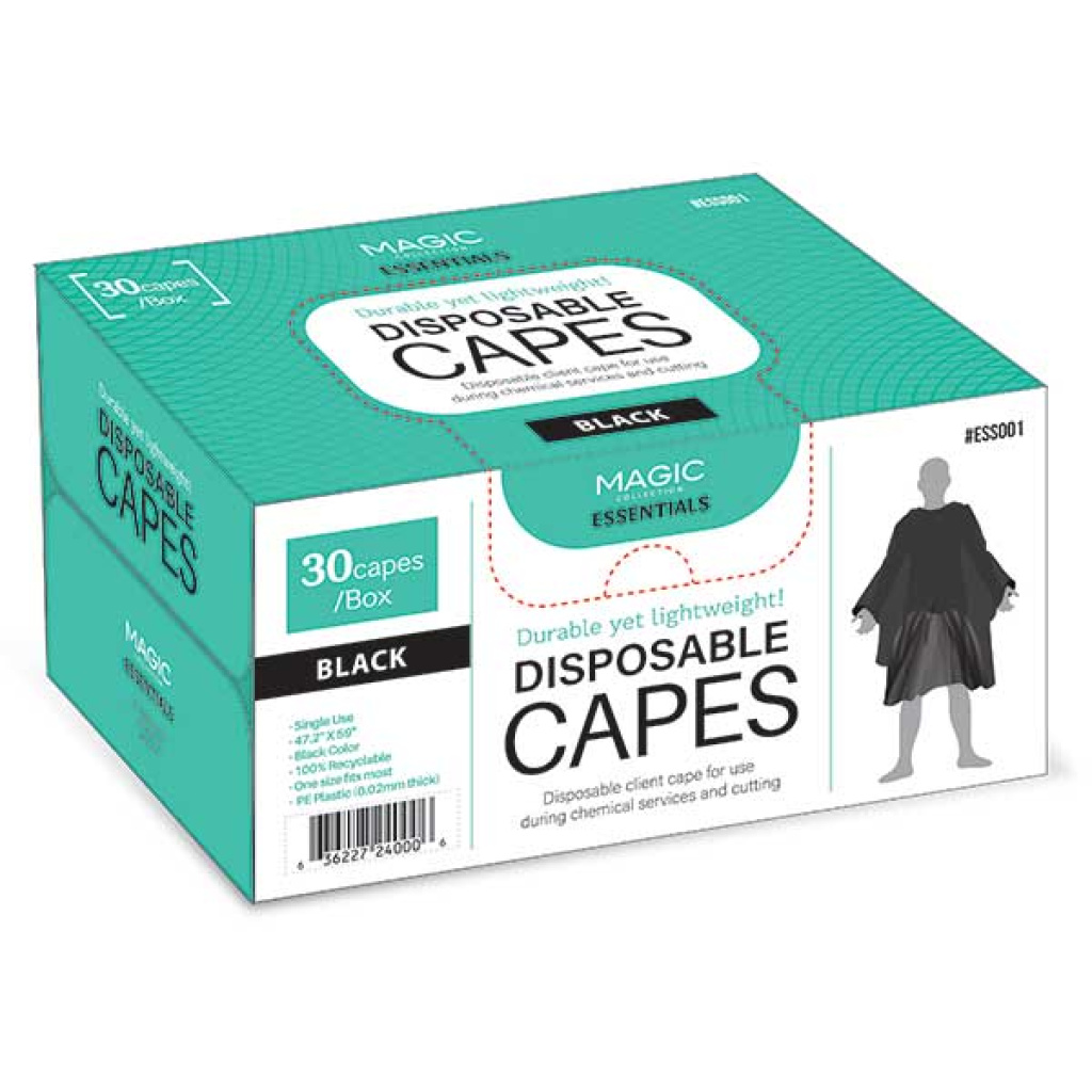 DISPOSABLE CAPES (BLACK) 30CAPES/BOX(10box/cs)