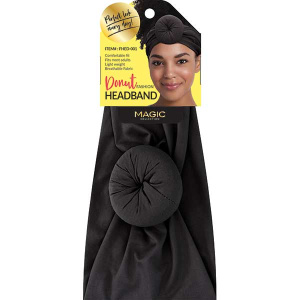 FASHION HEADBAND DONUT BLACK (24DZ/CS)