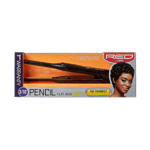 RED by KISS Ultra-Thin 3/10" Ceramic Tourmaline Plates Pencil Flat Iron for Edge Straightening & Short Hair