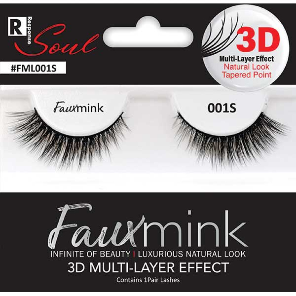 3D FAUX MINK EYELASH SHORT [001S BLACK] (6/36/288) [HY3DFM02]