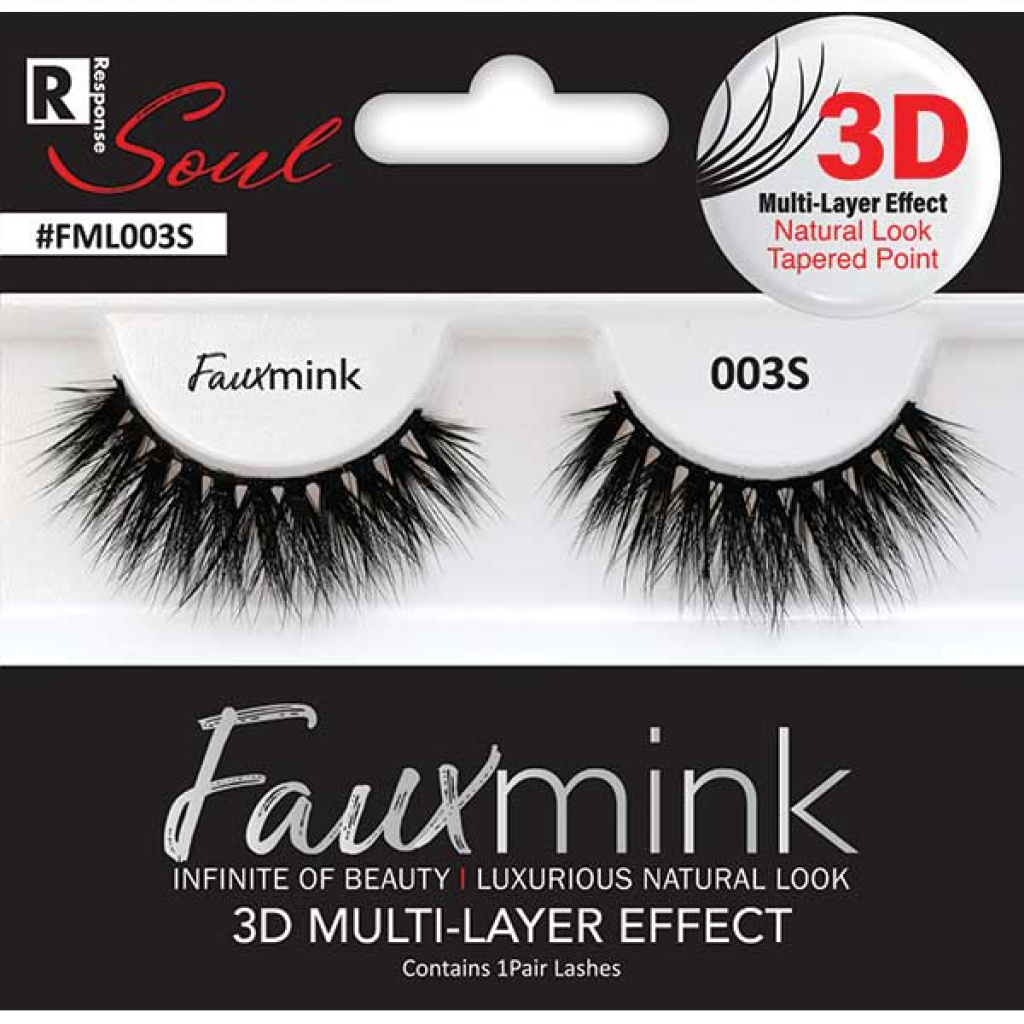 3D FAUX MINK EYELASH SHORT [003S BLACK] (6/36/288) [HY3DFM07]