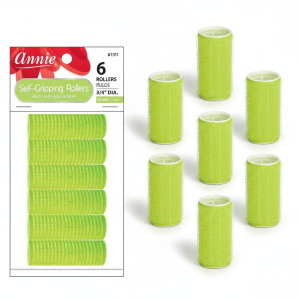 Annie Self-Gripping Hair Rollers 3/4 Inch, 6 Count, Green