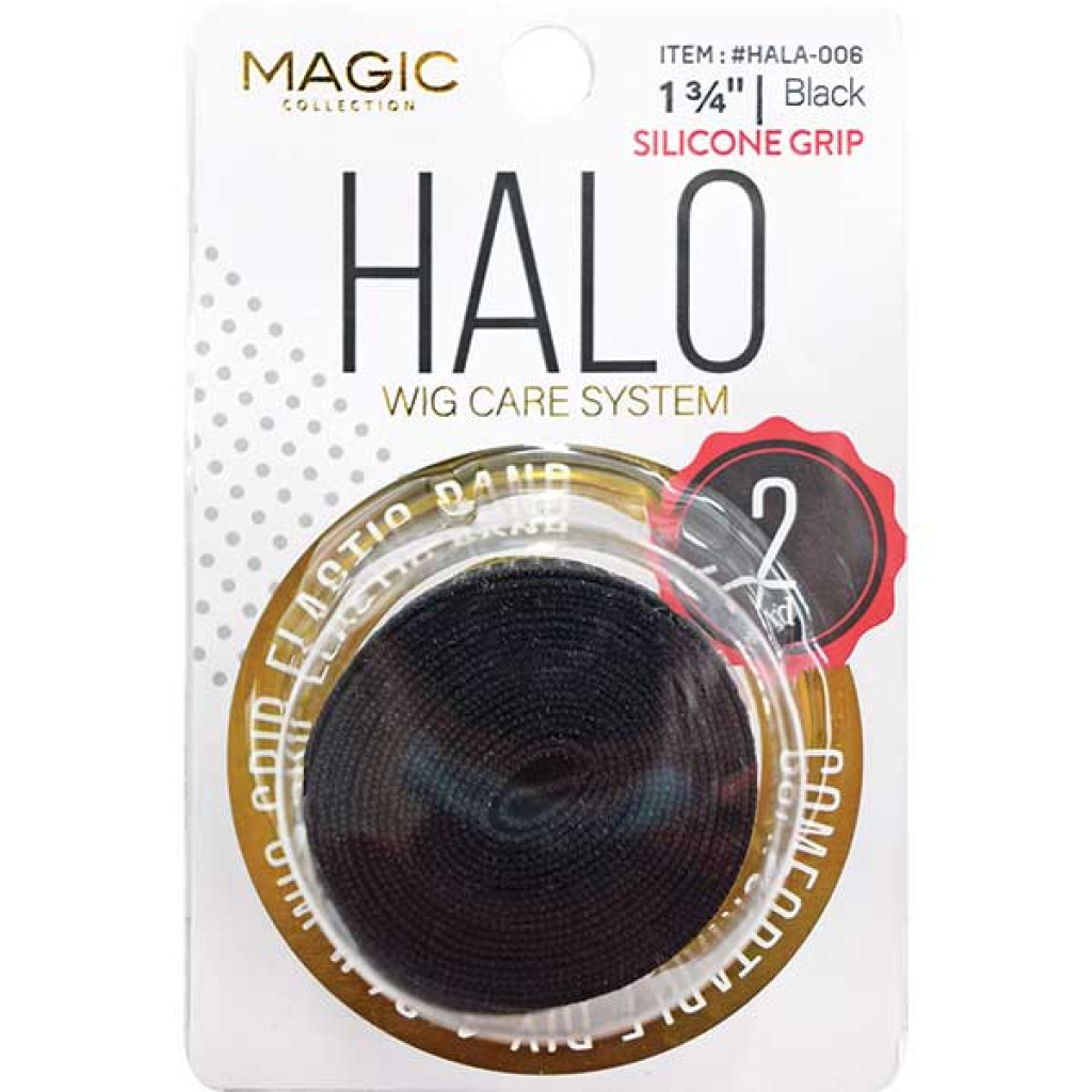 HALO WIG **SILICONE** GRIP ELASTIC BAND 1 3/4 **BLACK**