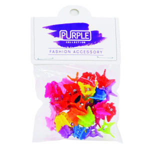 JAW CLIP BUTTERFLY SMALL **ASSORT** (50DZ/CS)