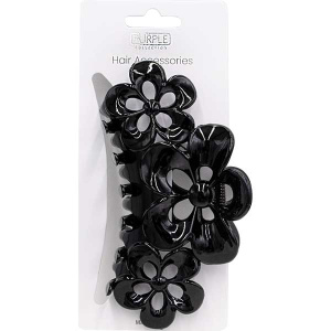 JAW CLIP LARGE (5.5") FLOWER**BLACK** (20DZ/CS)