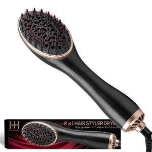 Hot & Hotter 2-in-1 Ceramic Hair Styler & Dryer, 1 Count, Black & Gold
