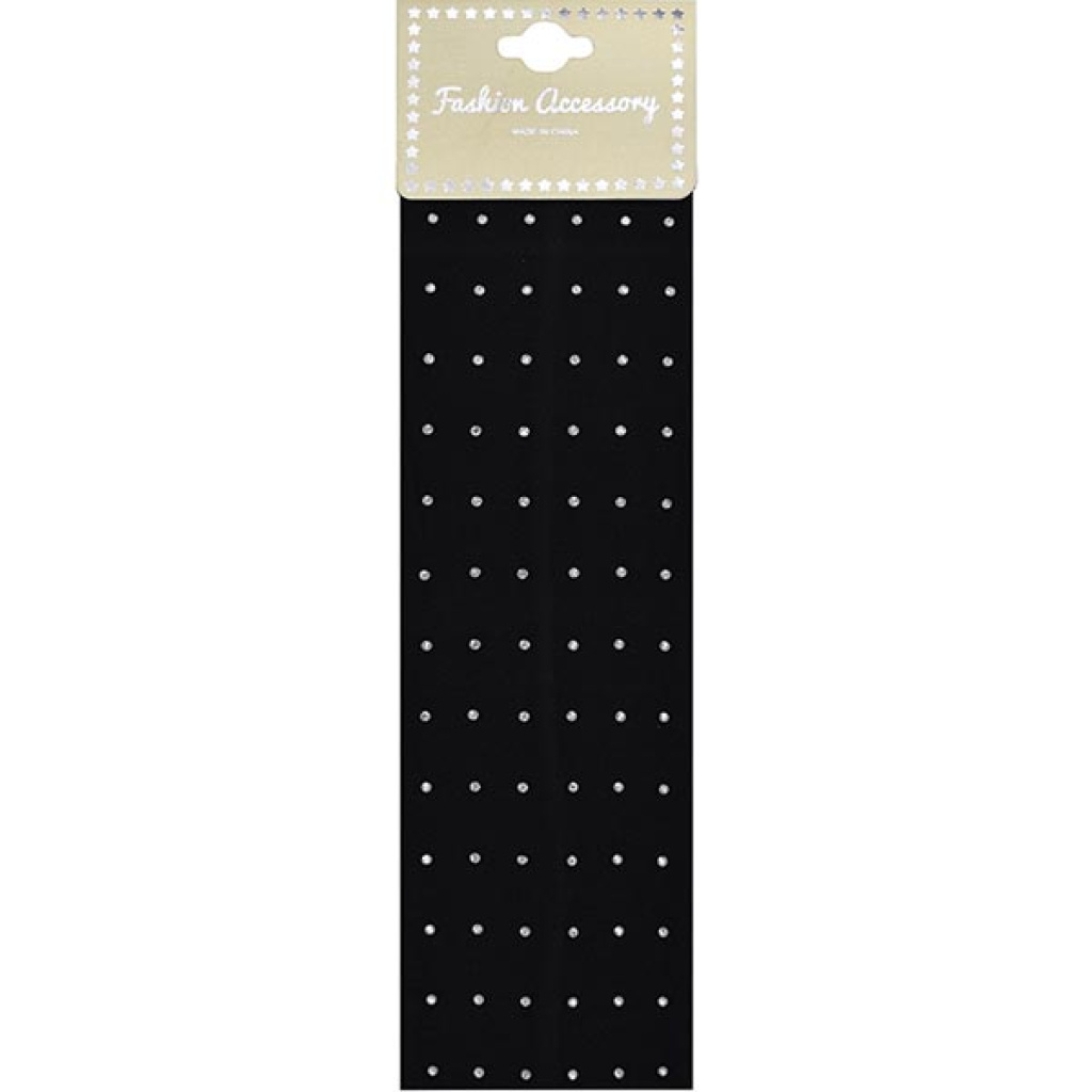 HEAD BAND (7 cm) W/STONE BLACK [HWRS6BLA] (50DZ/CS)