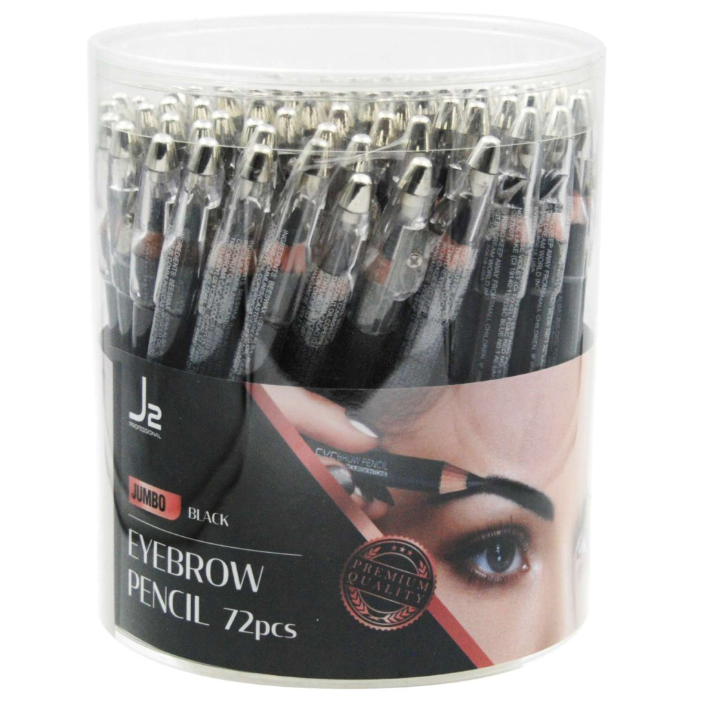 J2 JUMBO EYEBROW PENCIL 72PC black