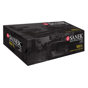 SANEK GLOVE BLACK NITRILE PF [LG]