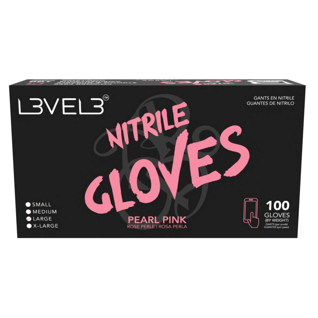 LEVEL3 NITRILE GLOVES PINK [LARGE]