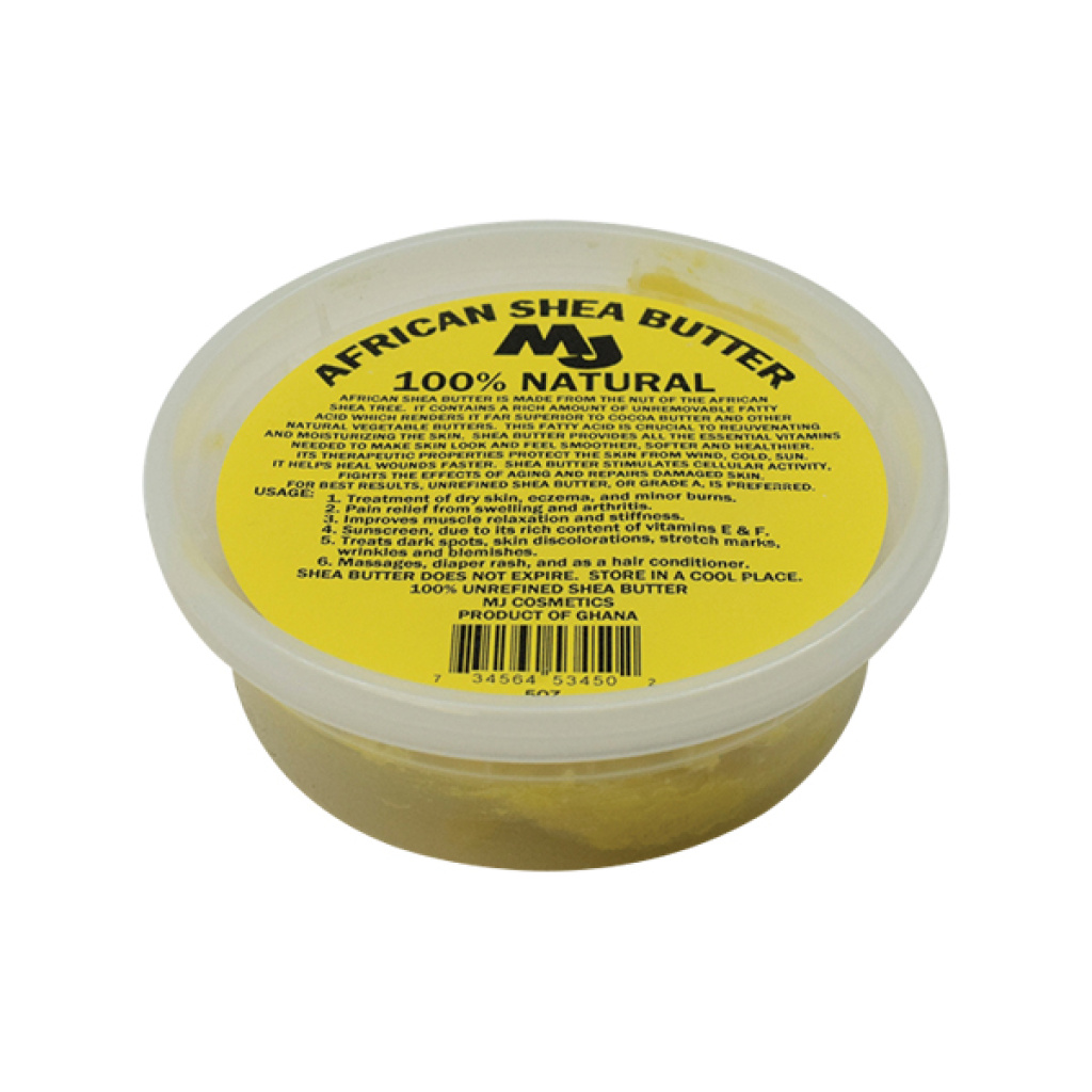 MJ 100% SHEA BUTTER YELLOW 5OZ (24/CS) [CHUNKY]