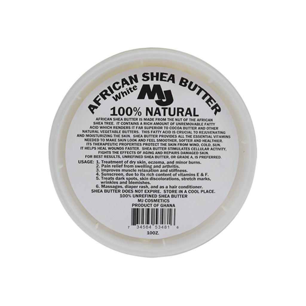 MJ 100% SHEA BUTTER WHITE 10OZ (12/CS) [CHUNKY]