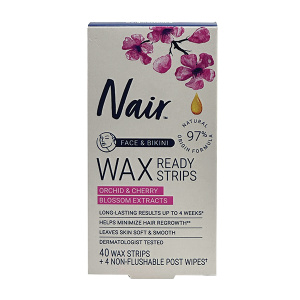NAIR FACE & BIKINI WAX READY STRIPS ORCHID CHERRY