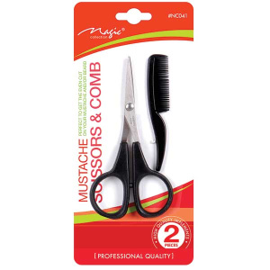 NAIL CARE MUSTACHE SCISSORS & COMB (24/288/CS)