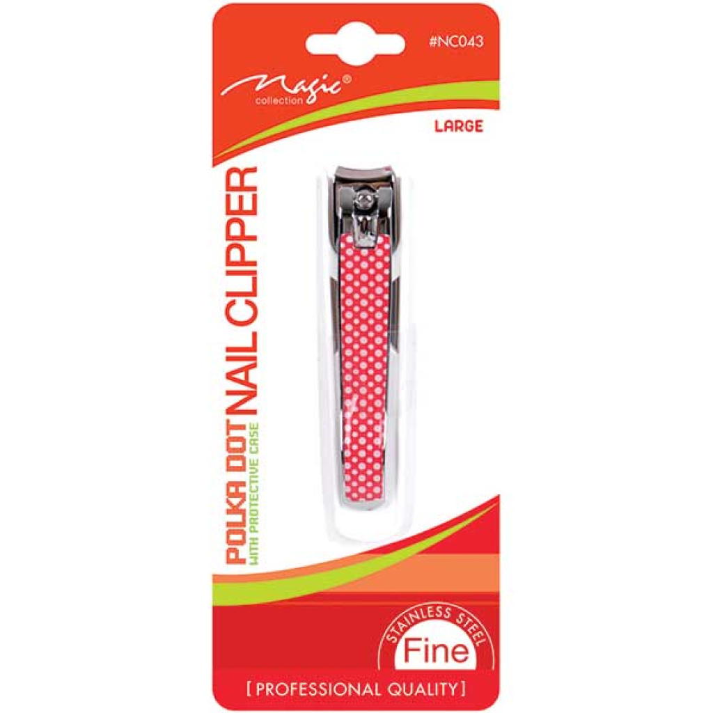 NAIL CARE POLKA DOT LARGE NAIL CLIPPER W PROTECTIVE CASE (12/288/CS)