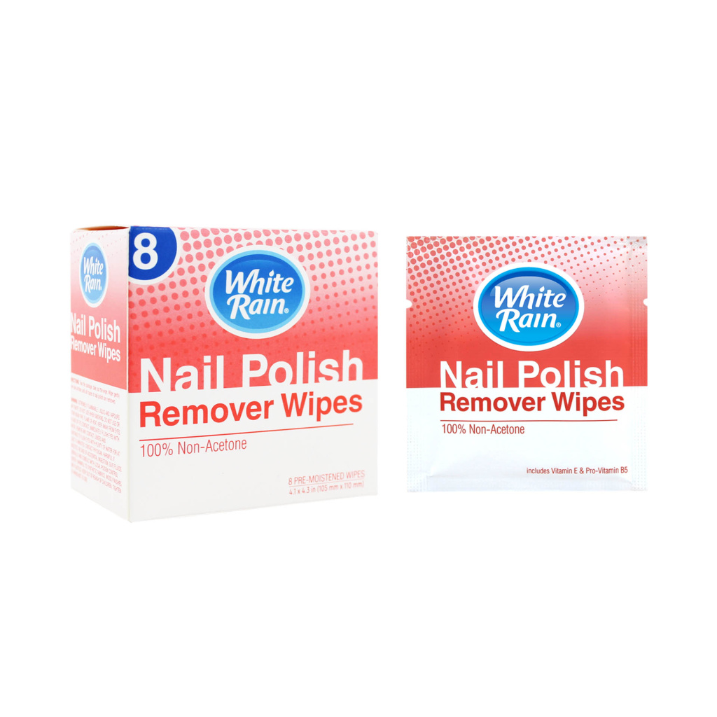WHITE RAIN NAIL POLISH REMOVER WIPES 8PK [NON-ACETONE]
