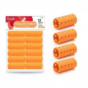 Annie Magnetic Hair Rollers 3/4 Inch, 12 Count, Orange