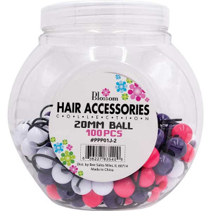 BALL 20 MM CRY/WHI/PUR/H.PIN *JAR* (100PC/JAR/12JAR/CS)