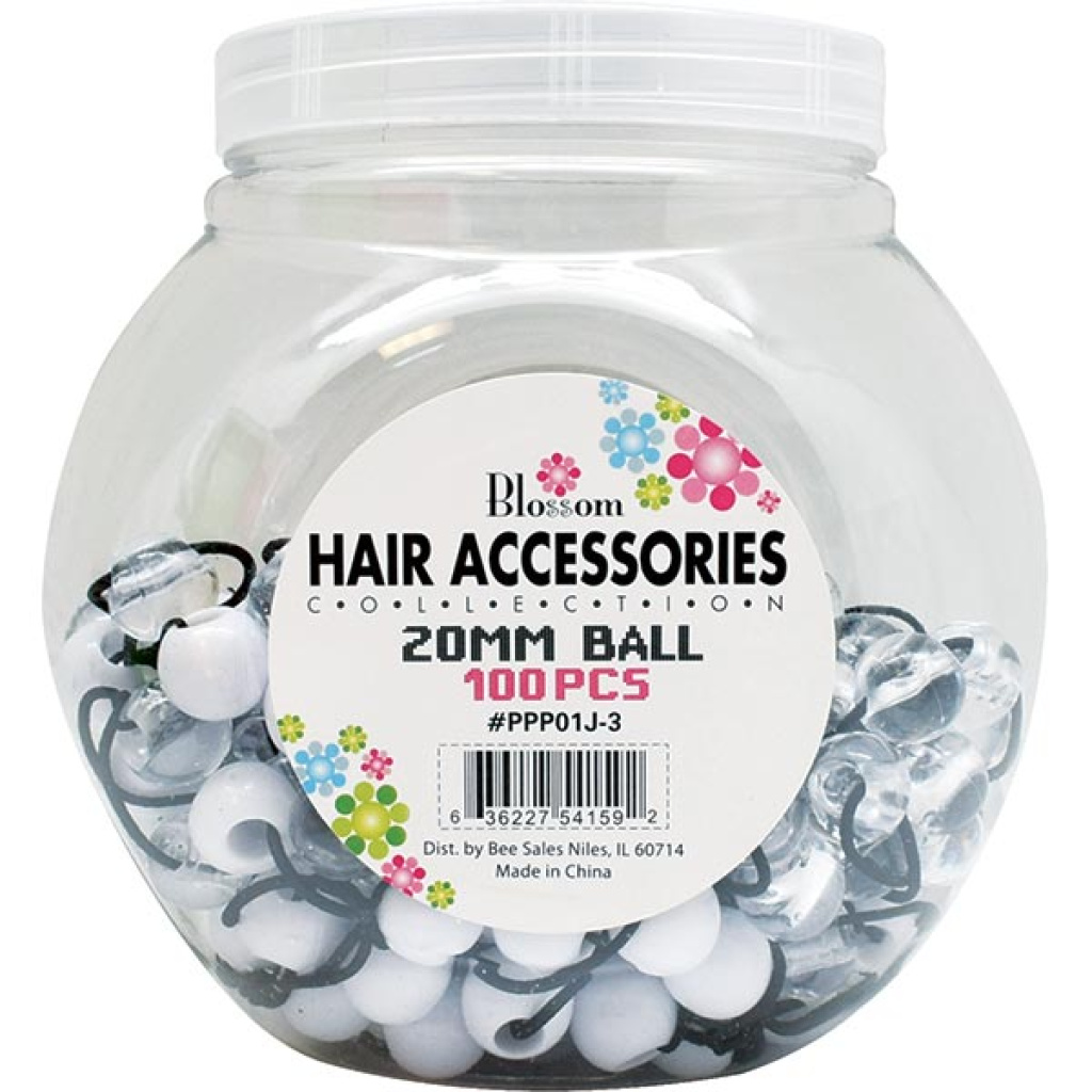BALL 20 MM CRY/WHI *JAR* (100PC/JAR/12JAR/CS)
