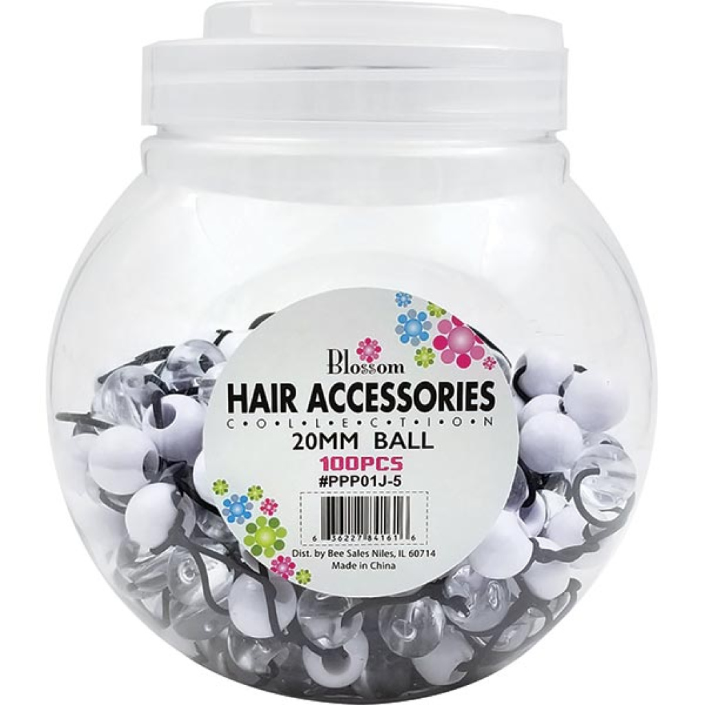 BALL 20 MM CRY/WHI/BLA *JAR*(100PC/JAR/12/CS)