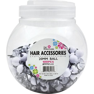 BALL 20 MM CRY/WHI/BLA *JAR*(100PC/JAR/12/CS)