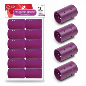 Annie Magnetic Hair Rollers 1 3/4 Inch, 12 Count, Purple