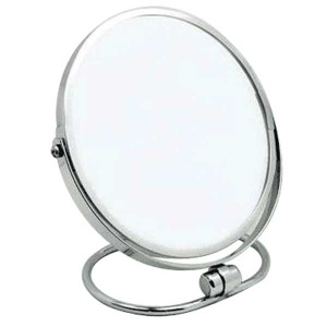 STAND MIRROR TWO WAY SILVER *17CM DIA* SHORT (24 PCS/CS)