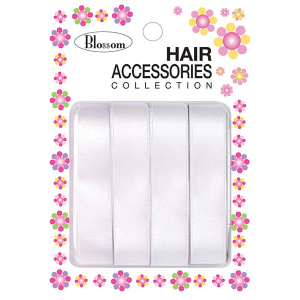 HAIR RIBBON (4 LINE) WHITE (10mm) (24DZ/CS)